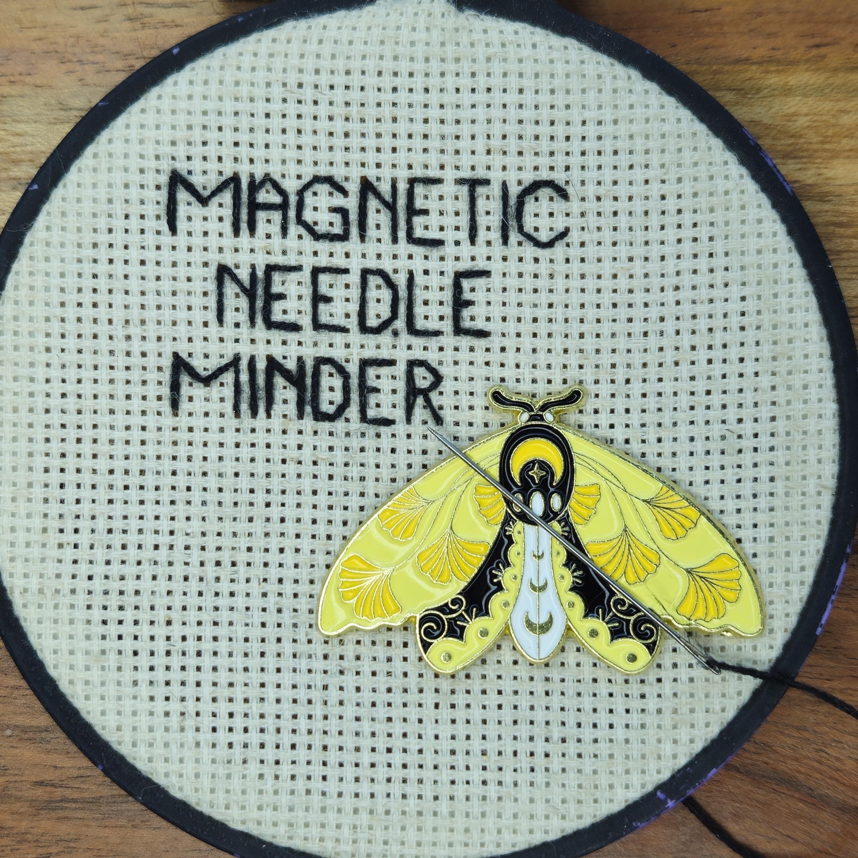 Ginko Moth Needle Minder Magnetic for Cross Stitch, Embroidery, or Moth Decorative Magnet - Nerd Needle Minder - Halloween Needle Minder
