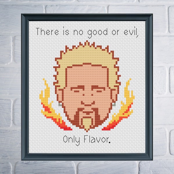 PATTERN Guy Fieri Cross Stitch Pattern - Modern Cross Stitch Pattern - Funny Cross Stitch - Diners Drive Ins and Dives Cross Stitch Pattern