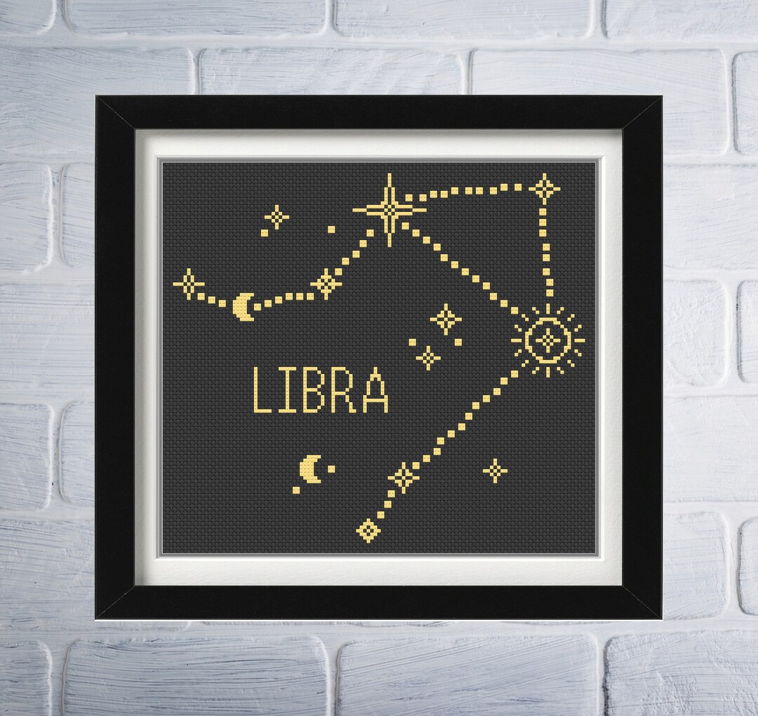 PATTERN Libra Cross Stitch Pattern Constellation Cross Stitch Pattern