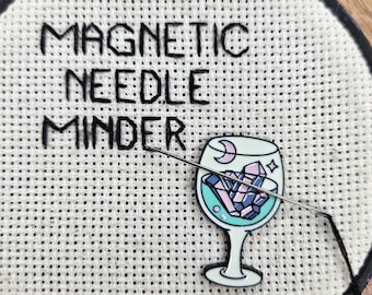 Glass of Dreams Needle Minder Magnetic for Cross Stitch, Embroidery, or Dreams Decorative Magnet - Wine Needle Minder - Pretty Needle Minder