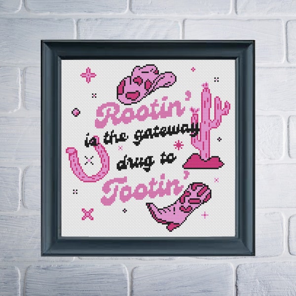 PATTERN Rootin Tootin Cross Stitch Pattern - Cowgirl Cross Stitch - Cowboy Cross Stitch - Funny Cross Stitch - Country Cross Stitch