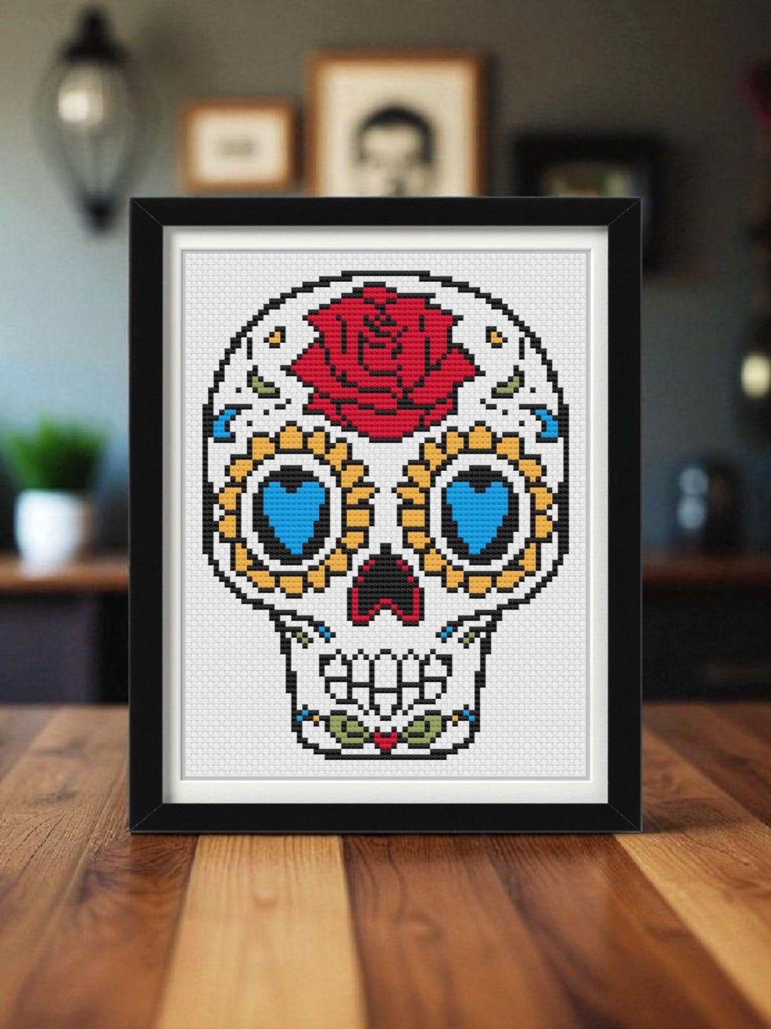 Sugar Skull Cross Stitch Pattern PDF | Dia De Los Muertos Pattern ...