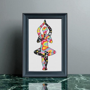 Spiritual Being Cross Stitch Pattern PDF - Yoga Zen Embroidery Design - Star Being Needlework - Instant Download