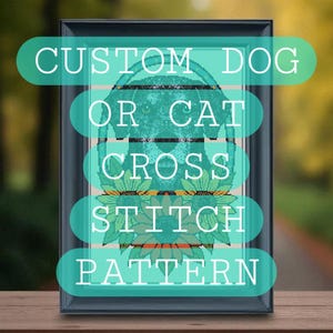 Custom Dog or Cat Cross Stitch Pattern Request – Tattoo Style Pet Portrait Design (48 Hour Drop)
