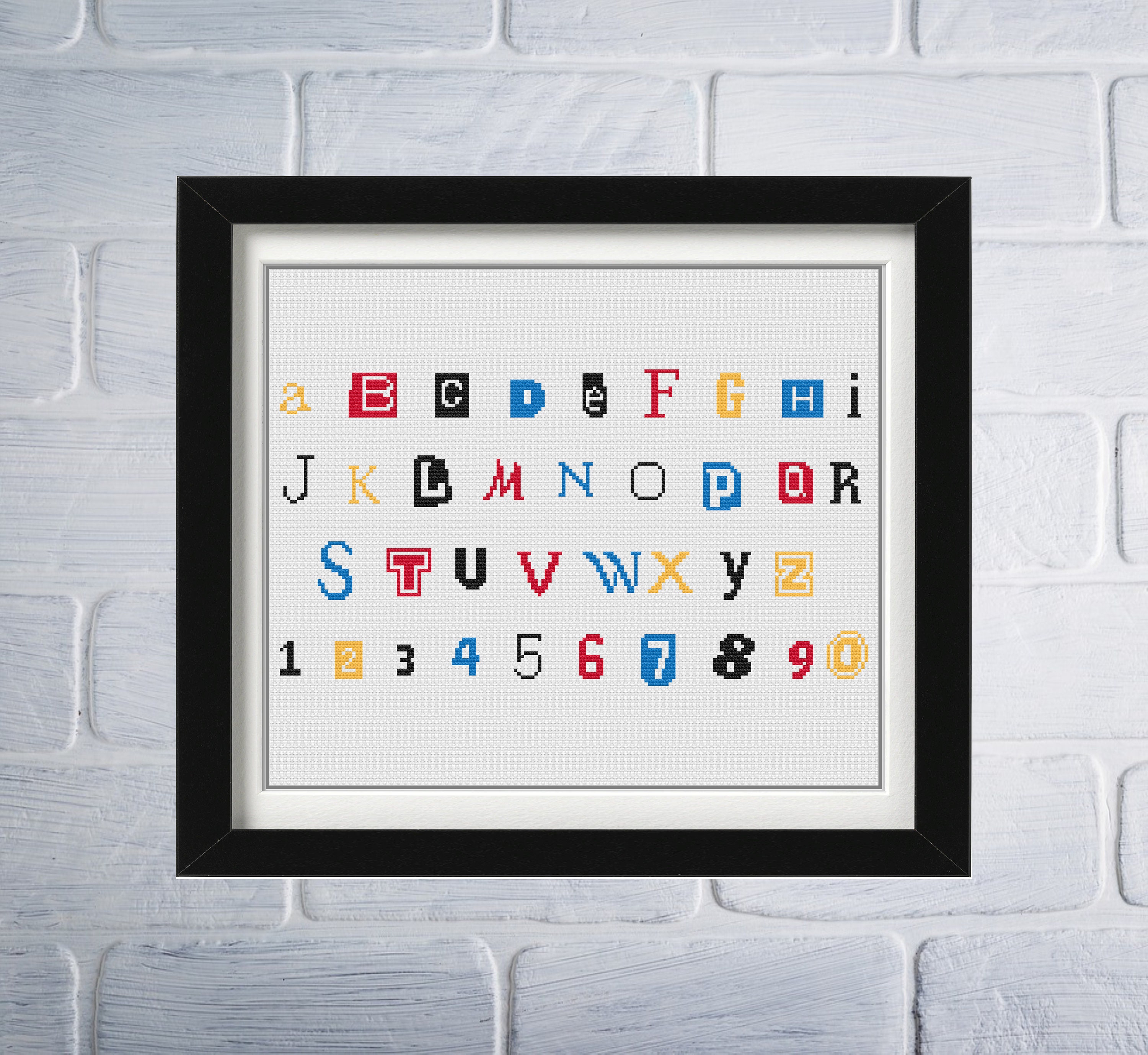 Ransom Note Alphabet Cross Stitch Pattern PDF – Modern Font Sampler ...