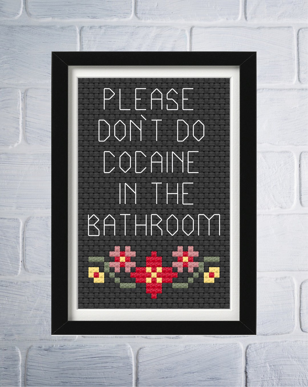 Plaque Métal Rétro "Please Don't Do Cocaine In The Bathroom" - 20x30cm, Décoration Murale Vintage - 5