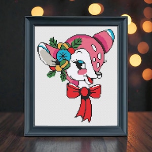 Rudolph's Gal Christmas Cross Stitch Pattern PDF - Reindeer Holiday Embroidery Design - Instant Download