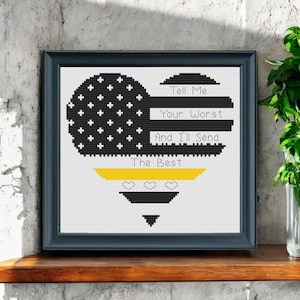 911 Dispatcher Cross Stitch Pattern PDF - Emergency Operator Embroidery Design - Gift for First Responder Heros - Instant Download