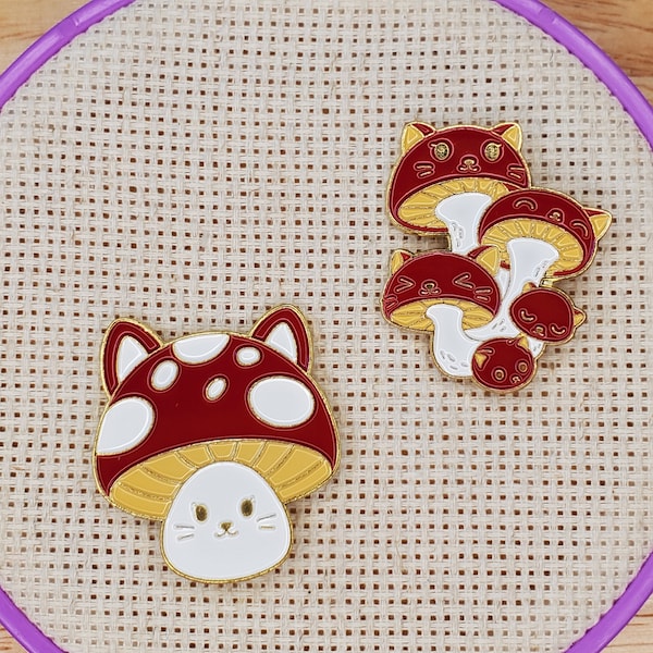 Gamer Cat Mushroom Needle Minder Magnetic for Cross Stitch, Embroidery, or Mushroom Decorative Magnet - Shroom Magnetic Pin