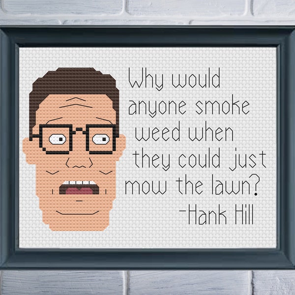 PATTERN Hank Hill King of the Hill Cross Stitch Pattern - Modern Cross Stitch - Funny Cross Stitch - Texas Cross Stitch Pattern