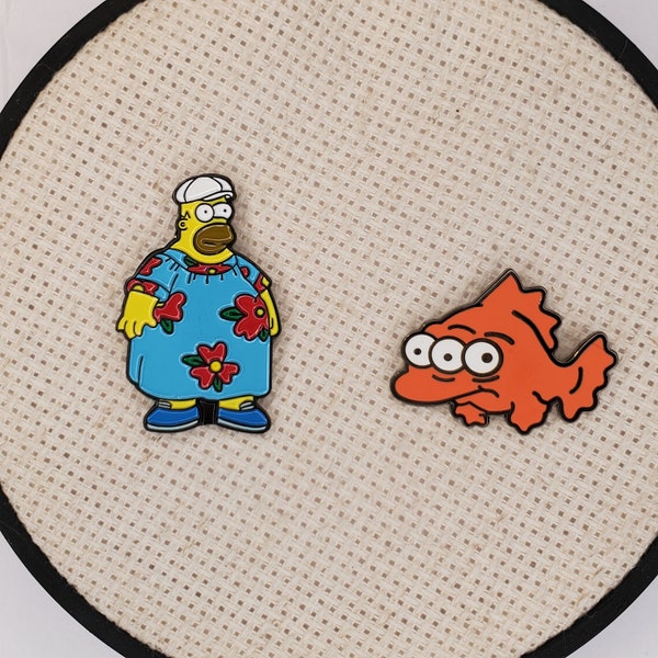 Muumuu Homer Needle Minder for Simpsons Cross Stitch, Embroidery, or Funny Needle Minder - Homer Magnetic Pin - Fish Needle Minder
