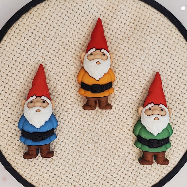 Clever Gnome Needle Minder Magnetic for Cross Stitch, Embroidery, or Decorative Gnome Magnet, Garden Gnome Embroidery - Gnome Magnetic Pin