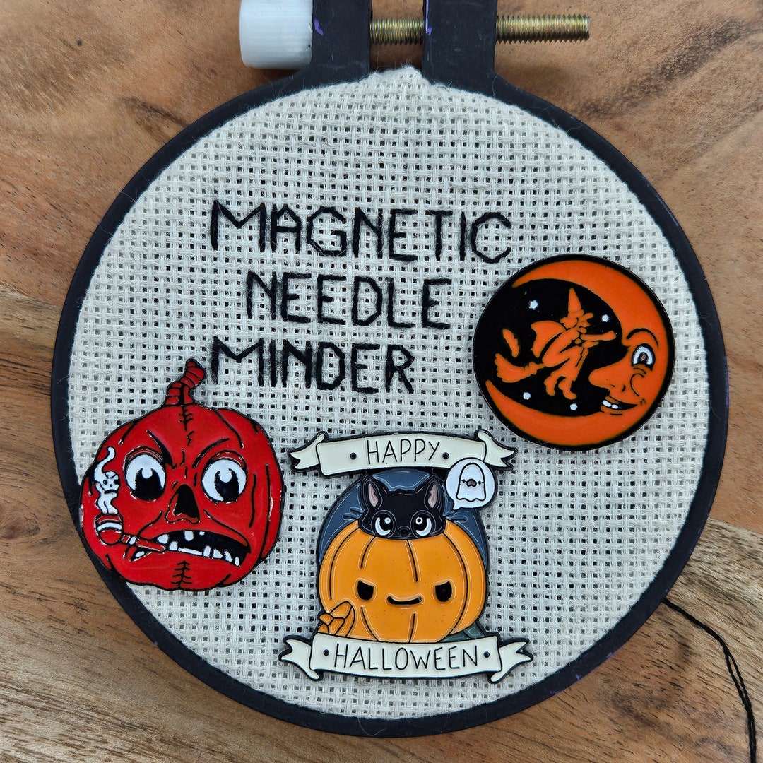 Halloween Needle Minder for Cross Stitch, Embroidery, Cat