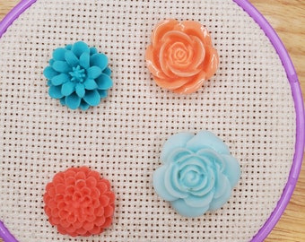 Rose or Dahlia Needle Minder Magnetic for Cross Stitch, Embroidery, or Decorative Dahlia Magnet Rose Magnet - Flower Magnetic Pin