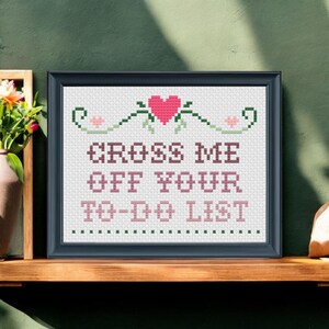 Subversiv Cross Me Off Your To Do List Kreuzstich Muster PDF - Lustiges Paar Geschenk Stickerei Design - Instant Download