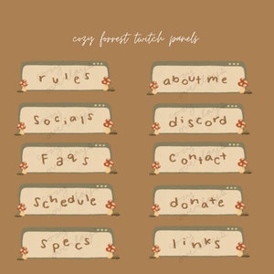 Cozy + Cottagecore Mushroom Twitch Panels