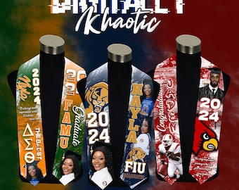 Custom Sublimated Graduation Stole | Personalized Name, School, Photos, Colors (2026)