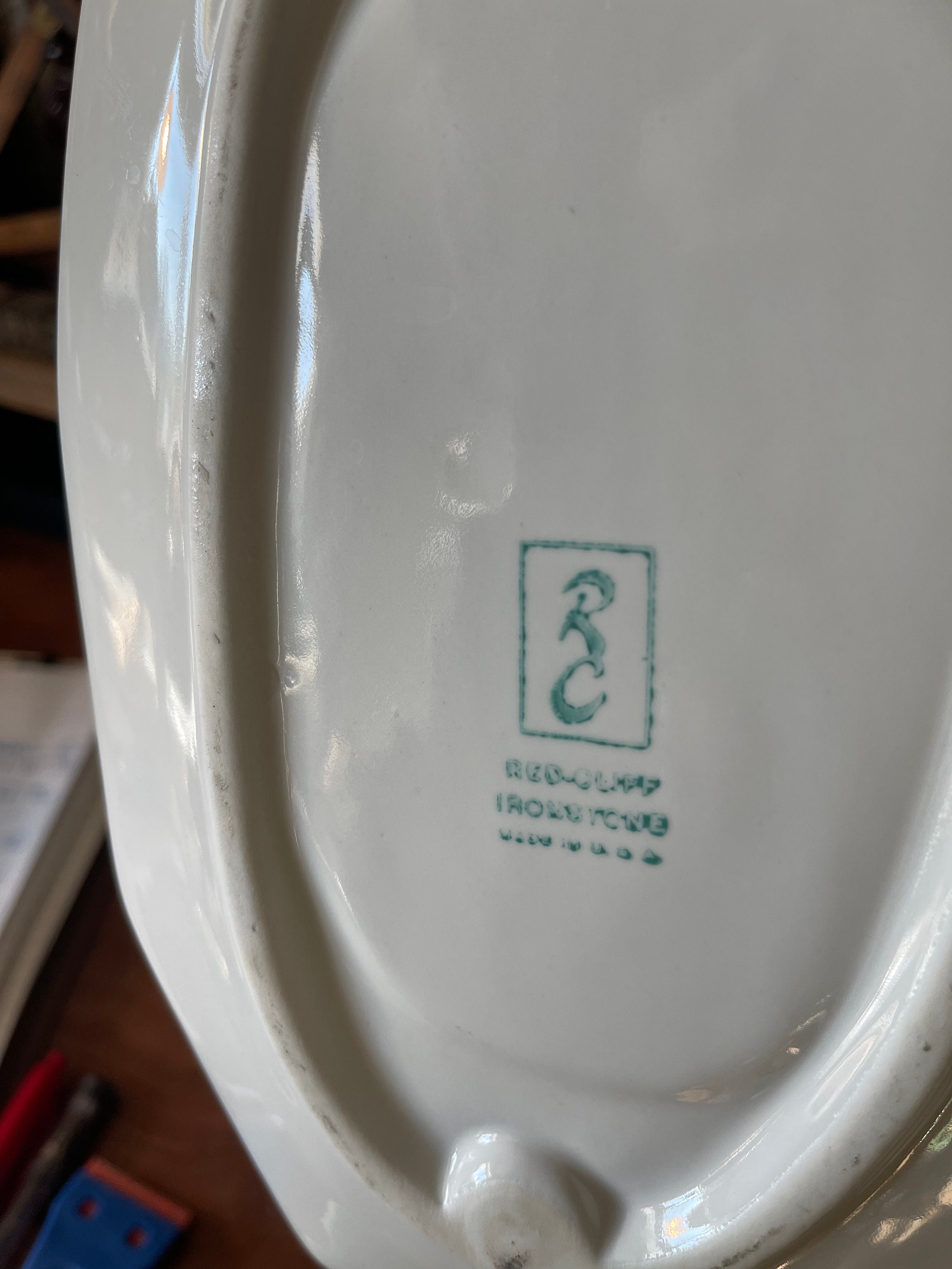 Vintage Red Cliff Ironstone Heirloom Gravy Boat W/underplate Etsy