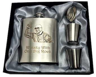 Photo/Logo Engraved     Custom Whisky Flask    7oz Stainless Steel