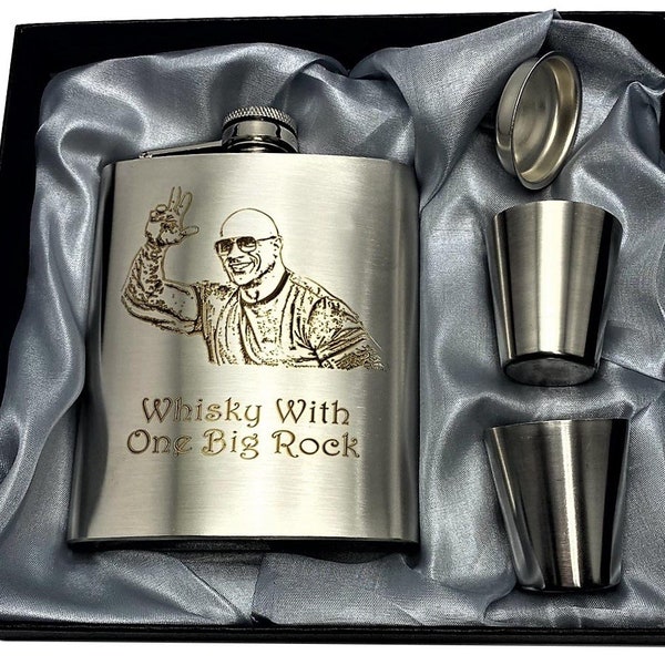 Photo/Logo Engraved     Custom Whisky Flask    7oz Stainless Steel