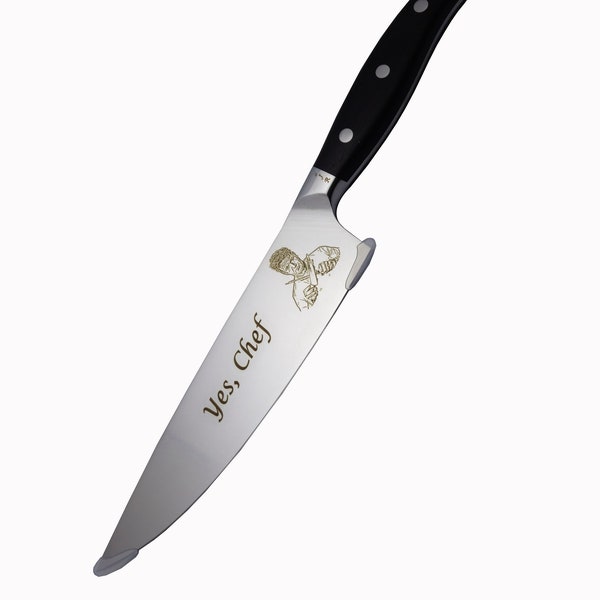 Custom Photo/Logo Engraved 8" Chef Knife, Personalized Chef's Knife