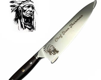 Custom Engraved Chef Knives 8.5" , Unique Corporate Gifts Perfect for Christmas Personalized with Logos or Photos