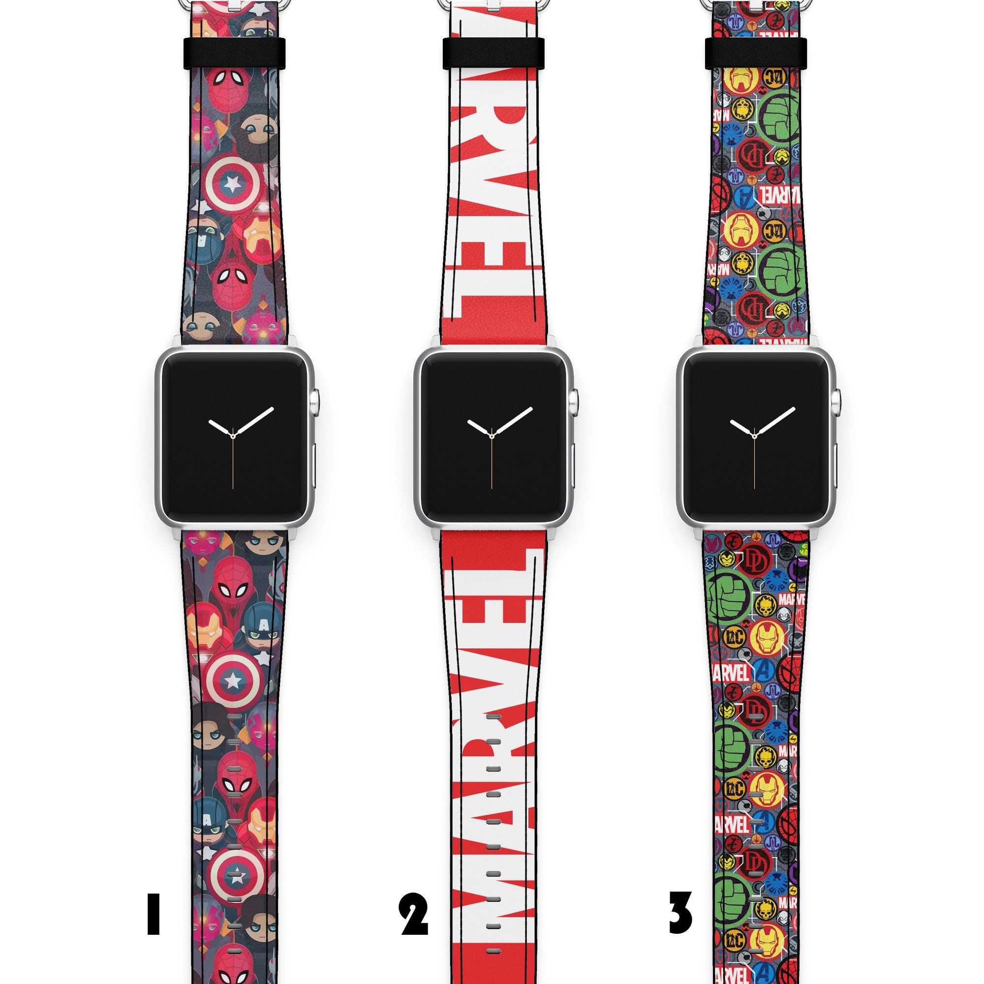 Avengers Iwatch Strap 45 Mm Spider Man Apple Watch Band 41mm Etsy