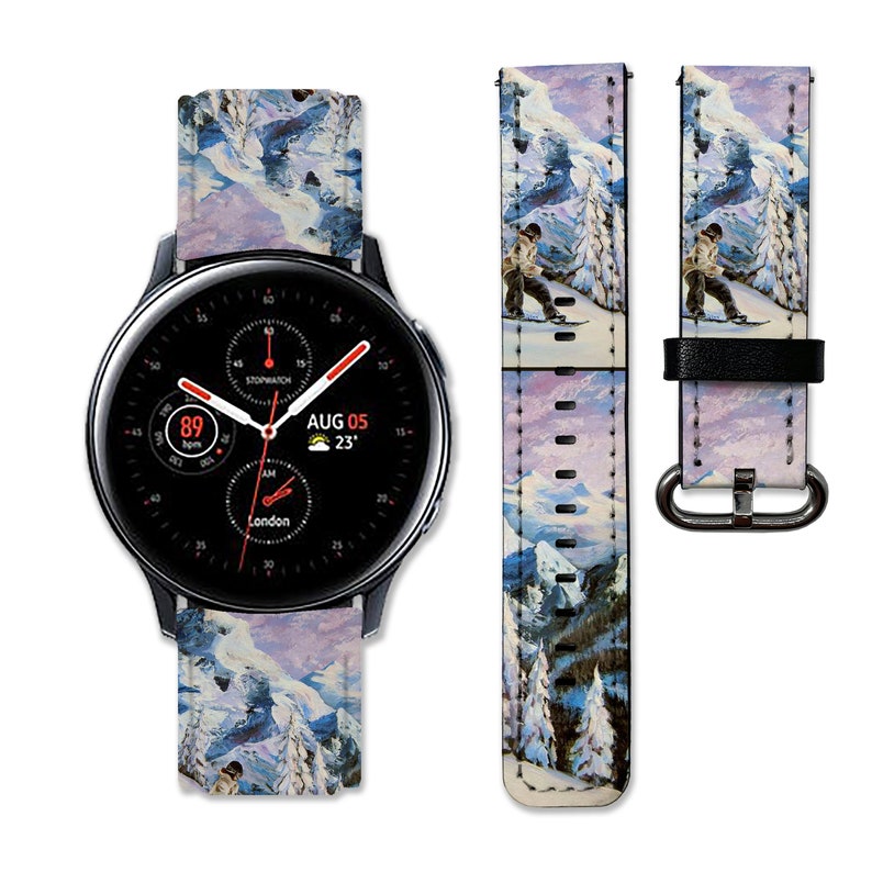 Snowboard Samsung Gear Sport Strap Galaxy Watch 6 Band Galaxy Watch Band 46 mm Galaxy Watch 5 Band Galaxy Active 2 Strap 40 mm Watch 5 Strap image 1