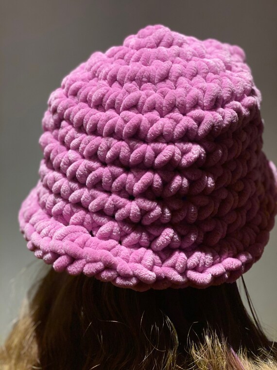Crocheted bucket hat thick yarn Etsy