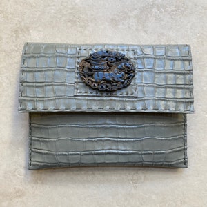 Pochette en cuir, sac d'événement unique en cuir véritable entièrement cousu à la main, sac à main vert, borsa cucita a mano, sac tendance