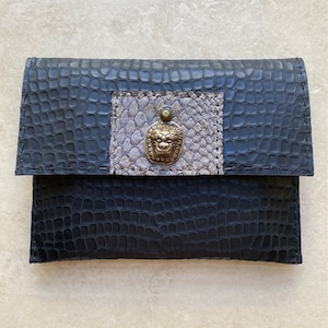 Sac à main noir, pochette en cuir OOAK entièrement cousue à la main, sac pour événement unique, sac tendance à imprimé animal, borsa cucita a mano, 22 x 17 cm