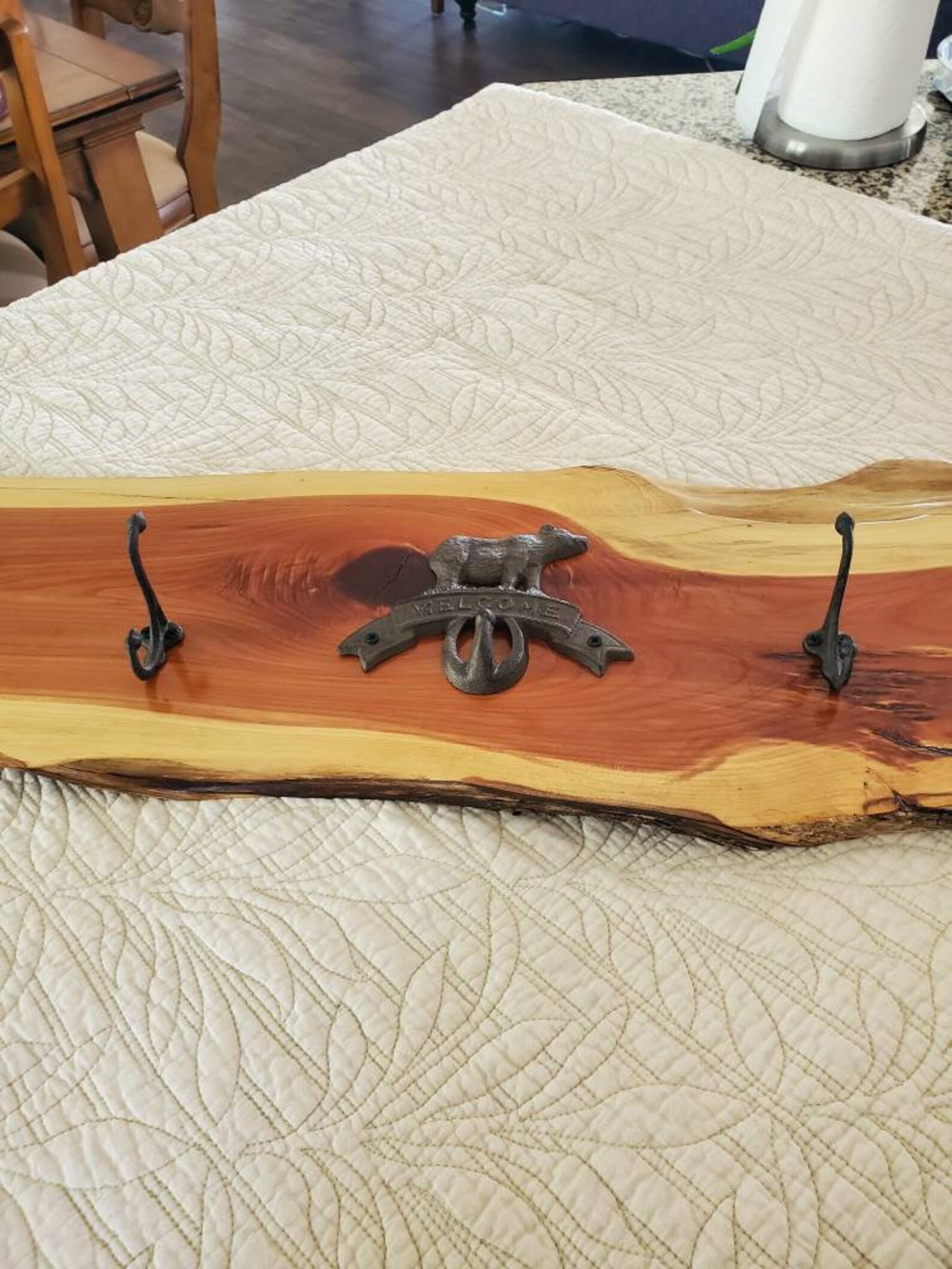 Large cedar coat rack. Etsy