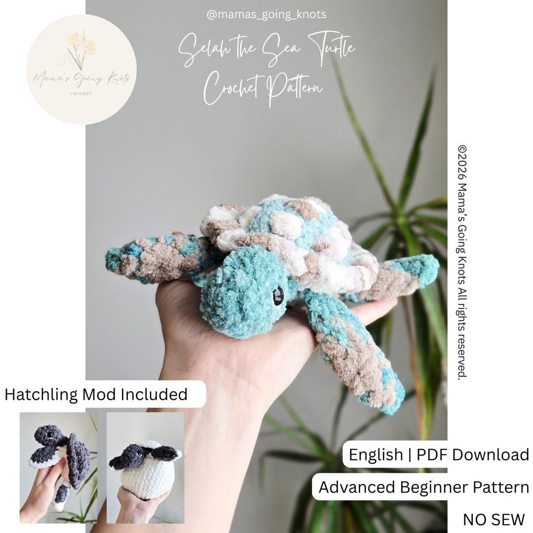 Selah the Sea Turtle Crochet Pattern | No Sew | PDF Download - Etsy