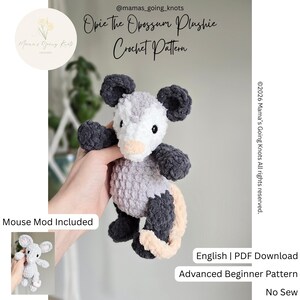 Opie Das Opossum Plüschtier Häkelanleitung | Keine nähen | PDF-Download