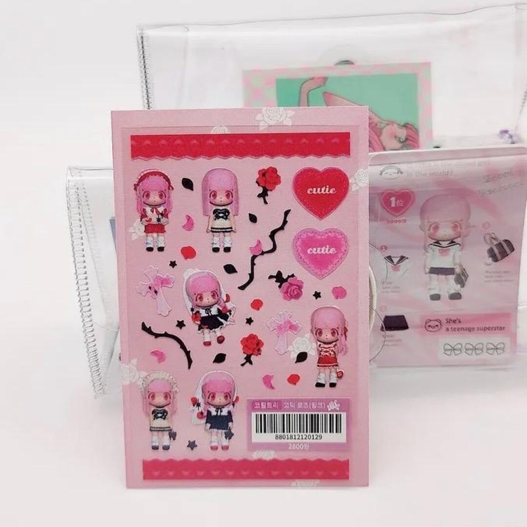 Kawaii Korean Girl Sticker | Cute Kpop Anime Stickers for Journal ...