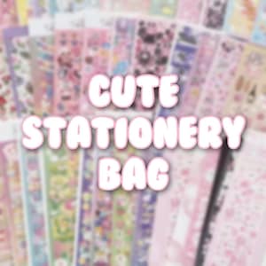 ENORME BORSA DA CARTOLERIA / gigantesco pacco misterioso con penna carina kawaii, adesivi, nastro adesivo washi, promemoria, adesivi, quaderni per diario e decorazioni
