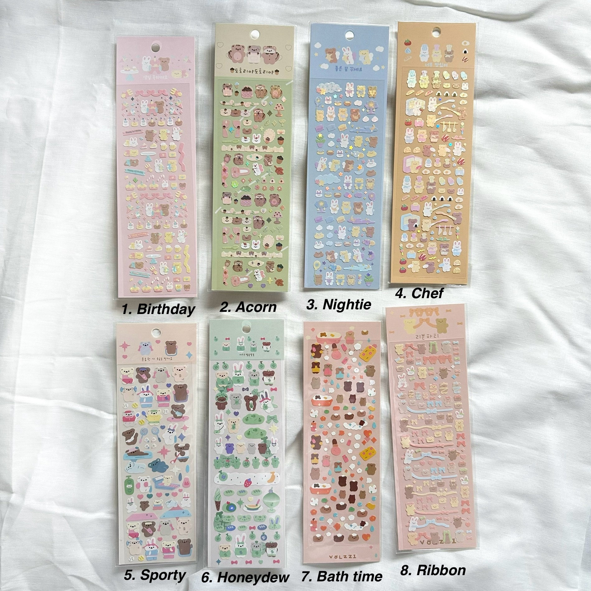 KPOP DECO STICKERS | Bear Bunny Kawaii Cute Korean Japanese Toploader ...