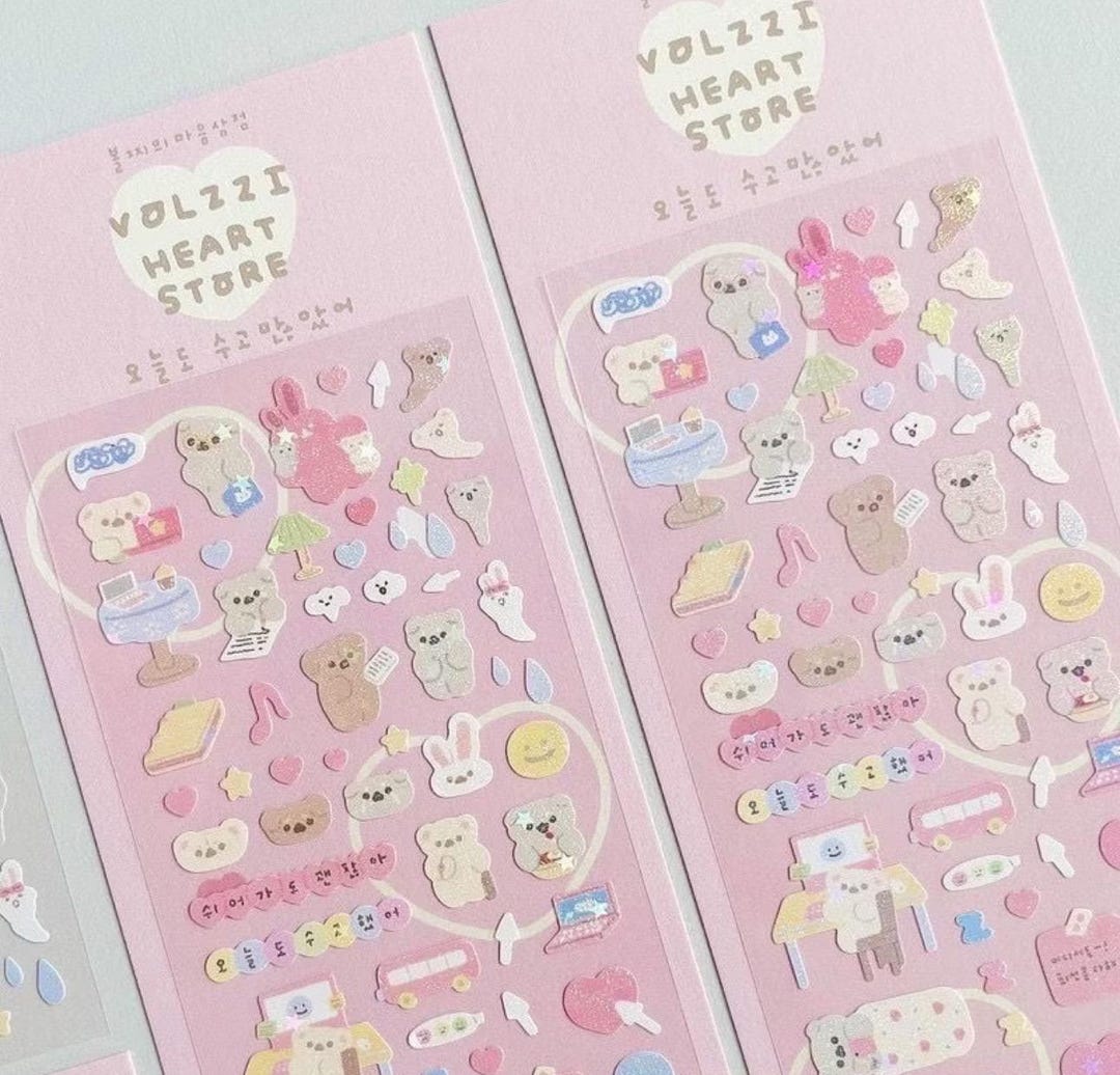 VOLZZI DECO STICKERS | Adorable Cute Kawaii Pink Animal Korean Polco ...
