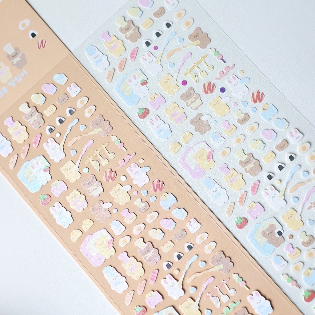 Korean Bear Themed Stickers | Adorable Cute Stationery Kawaii Sticker ...