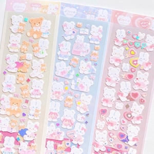 PEGATINAS KPOP COREANAS / lindas y adorables pegatinas, calcomanías holográficas para diario, cargador superior, polco, diario, bricolaje, tarjeta de invitación para álbumes de recortes