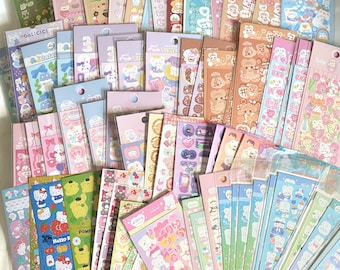 HUGE STICKER SALE | cute sticker sheets bundle mystery decorative deco korean for journal, kpop toploader, scrapbook, diy, kawaii stationery