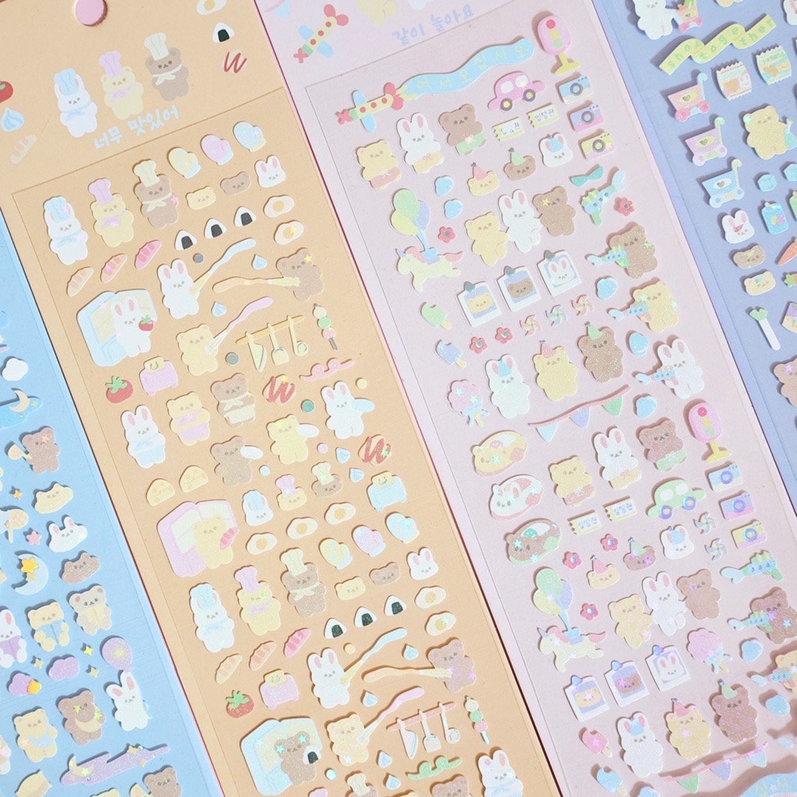 Korean Bear Themed Stickers | Adorable Cute Stationery Kawaii Sticker ...