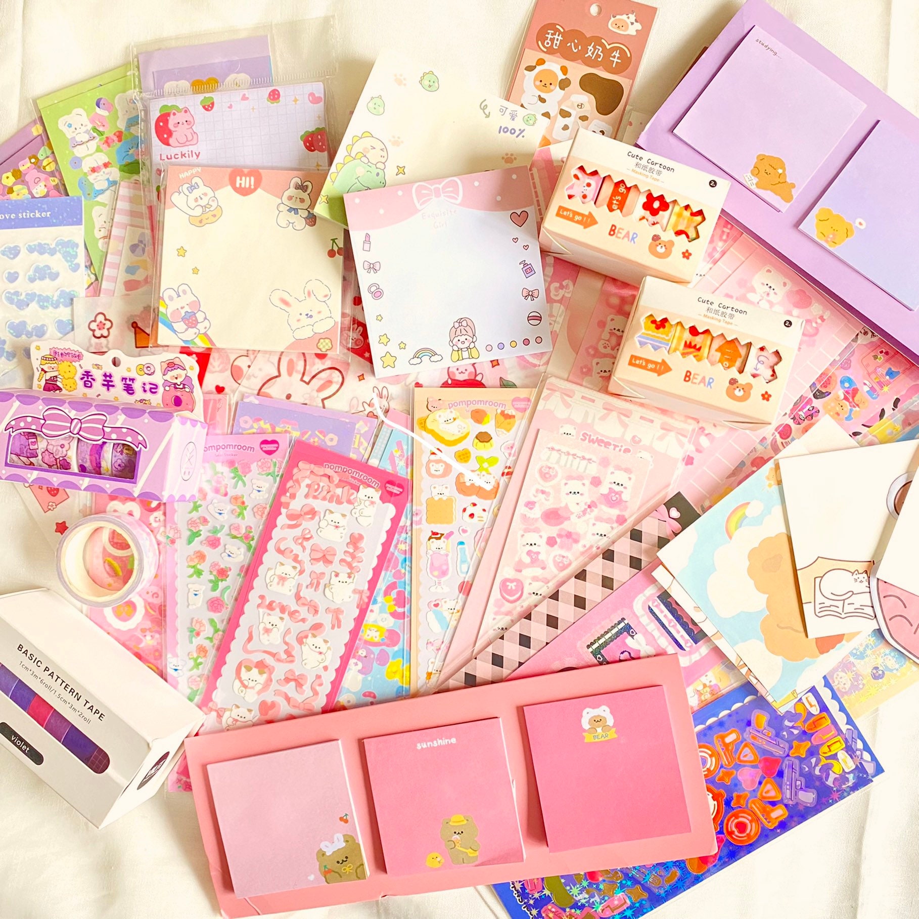 Cute Sticker Sheets Grab Bag | Korean/Japanese Style Cute Sticker Gift.  Bullet Journal. Planner Stationery Set. Penpal Essentials.