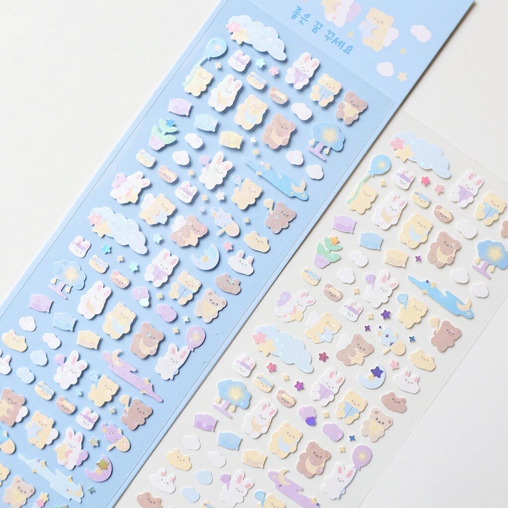 Korean Bear Themed Stickers | Adorable Cute Stationery Kawaii Sticker ...