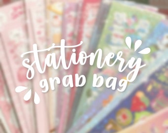 BORSA PER CANCELLERIA / kit iniziale per diario e scrapbooking, mistero con adesivi, penne, promemoria, foglietti adesivi, nastri washi carino stile coreano