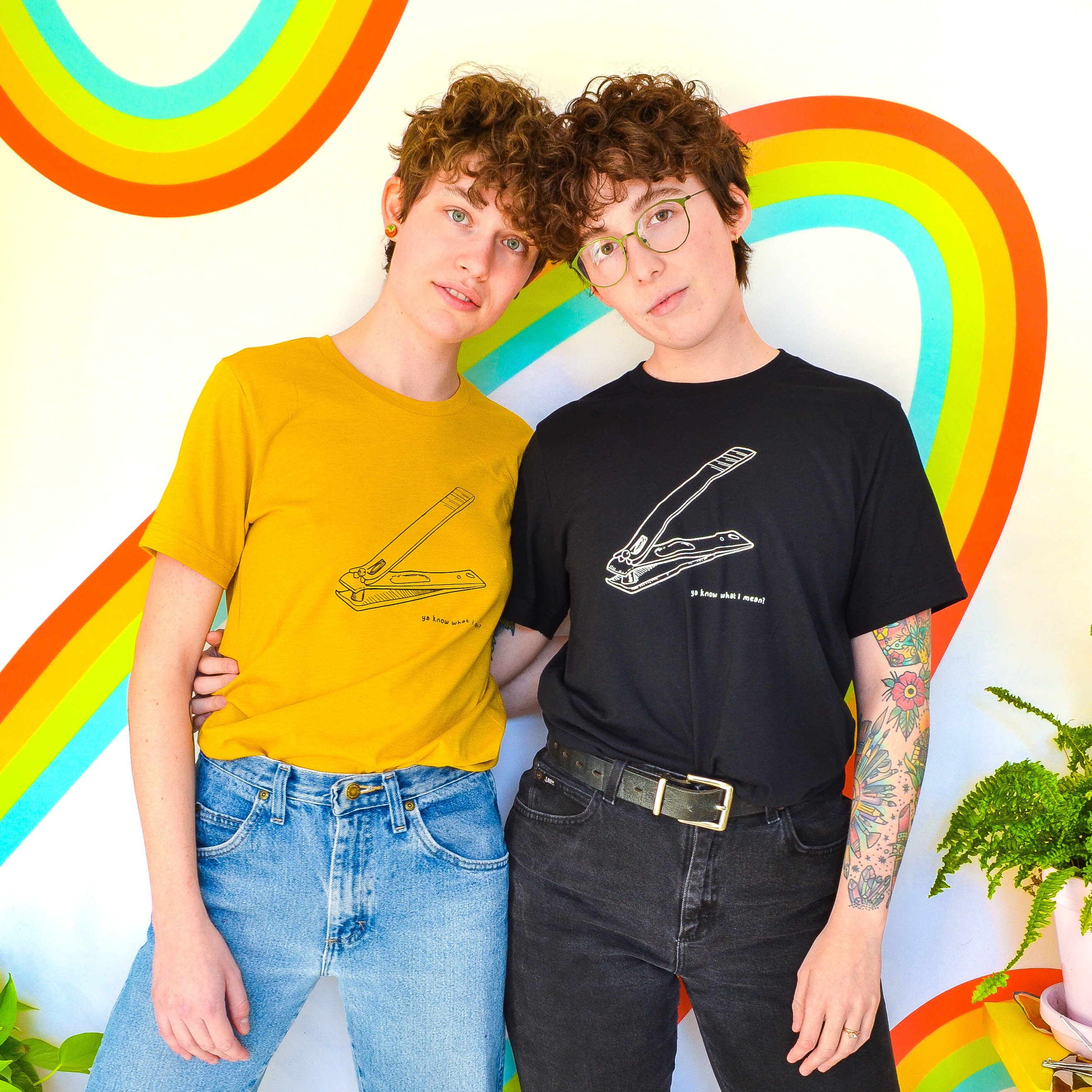 Subtle Funny Lesbian T-shirt LGBT Line 
