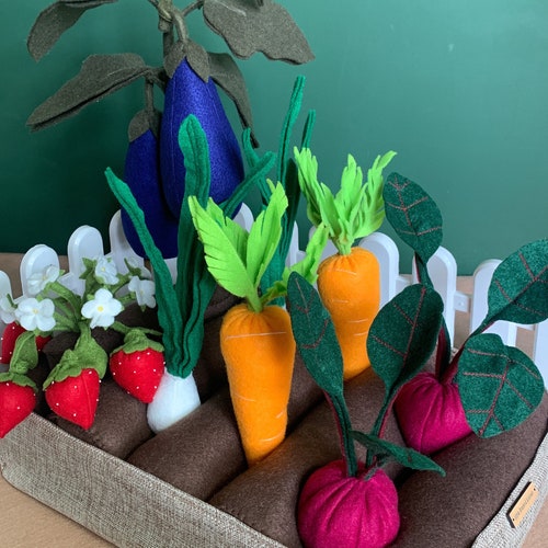 Vegetable Garden Felt Toys. Pretend Gardening Play. Hand Sewn Etsy