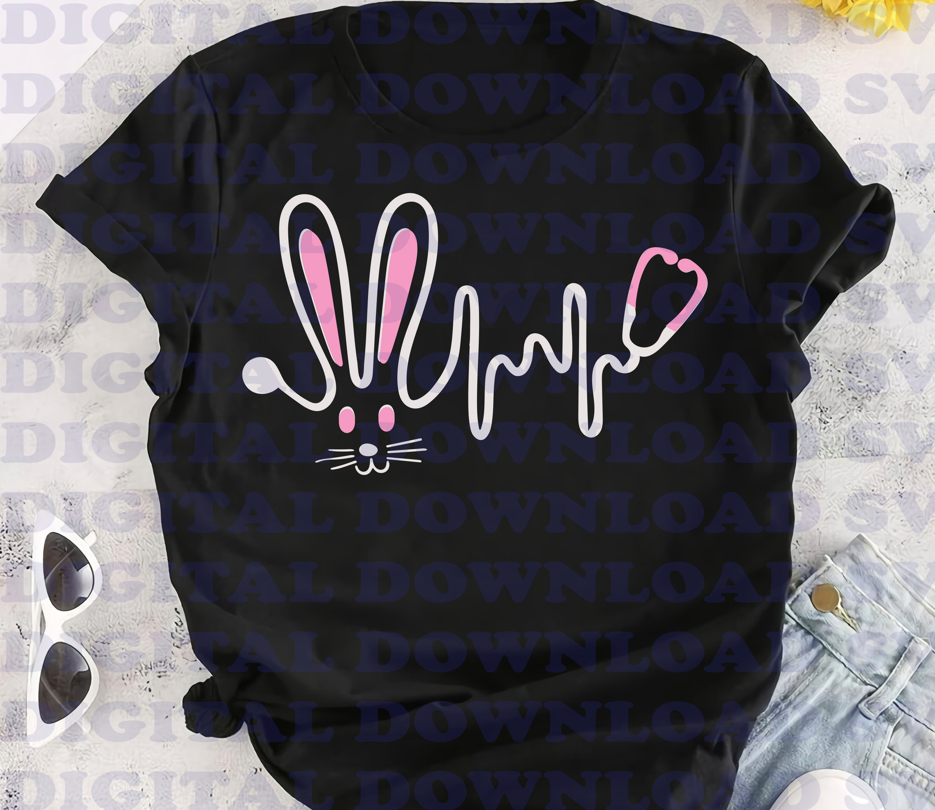 Download Stethoscope Easter Bunny SVG Nurse Doctor Egg Ears Funny ...