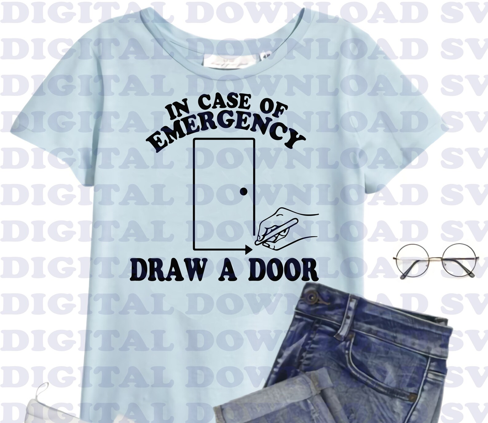 In Case Of Emergency Draw A Door Digital Cut File Beetlejuice Etsy