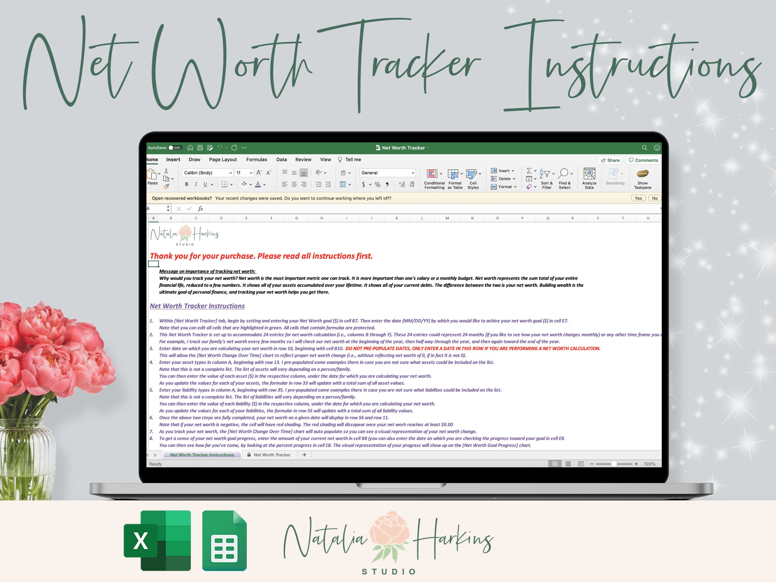 Net Worth Tracker With Net Worth Charts That Keeps You on Track With